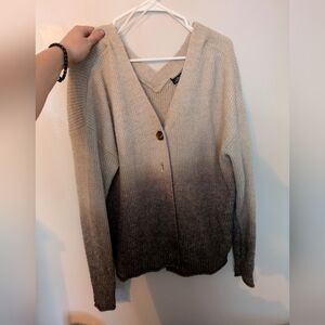 Reversible deep V cardigan
